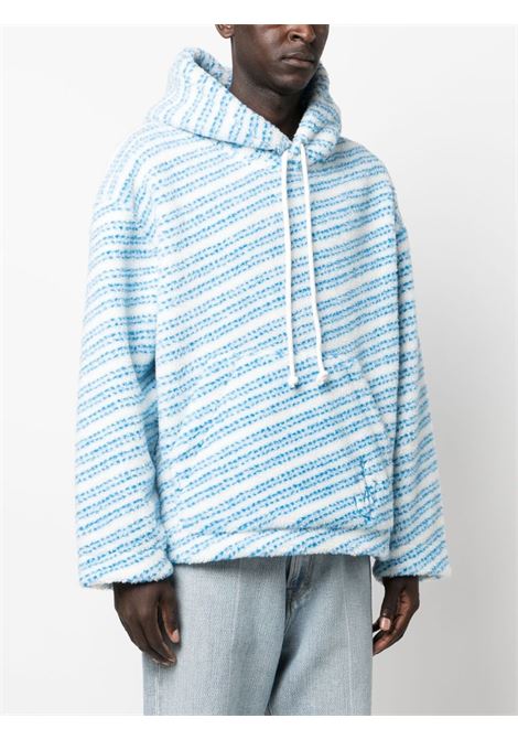 Light blue and white logo-embroidered fleece sweatshirt- men JW ANDERSON | TP0255PG1341800